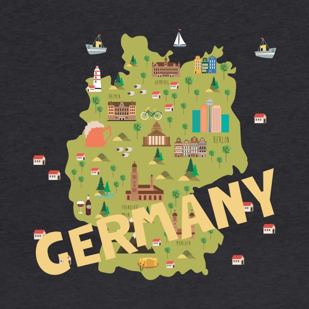 Germany Illustrated Map by JunkyDotCom